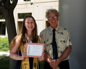 New graduate Lana Christensen (left), with Professor John Yoder. (photo Ann Filmer/UC Davis)
