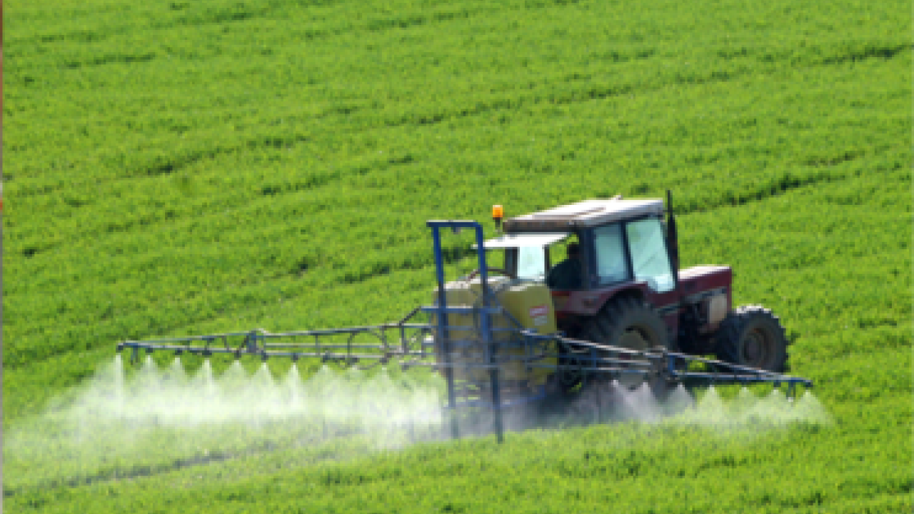 Tractor in field