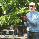 Ken Shackel, University of California, Davis, plant scientist, discusses pressure bombs during an irrigation field day in a walnut orchard near Red Bluff, Calif. (photo: Western Farm Press)