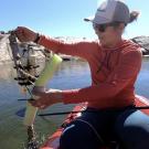 woman in a boat